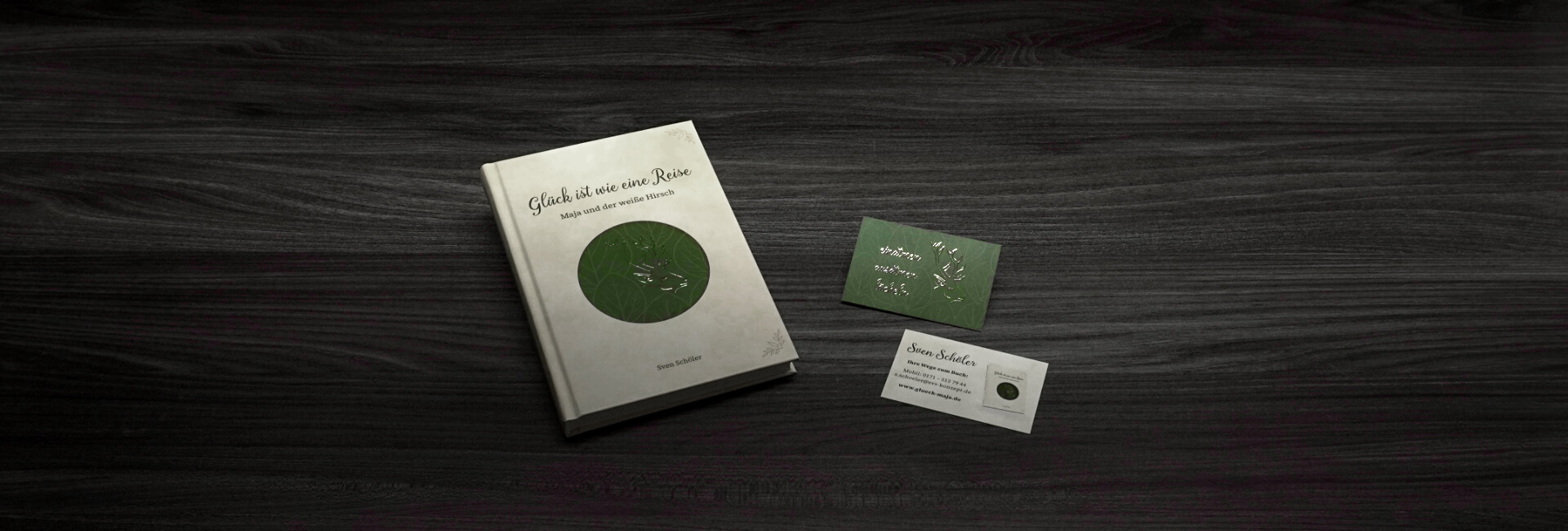 Schmuckbild Printprodukte Buch und Visitenkarten…